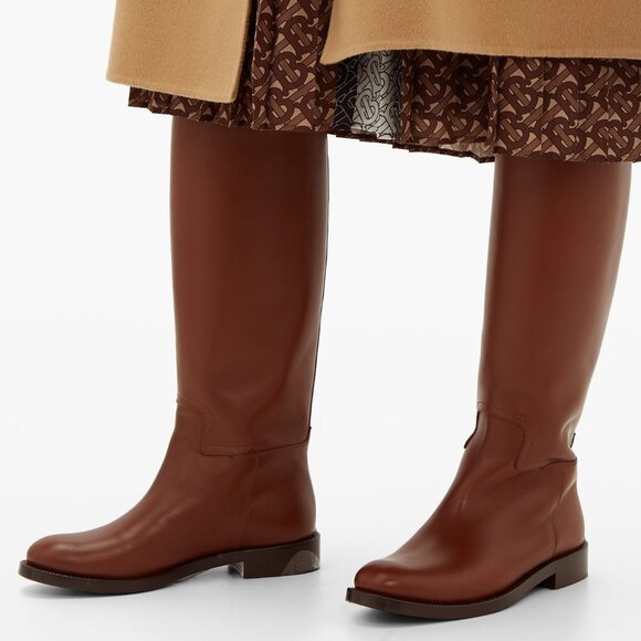 NIB BURBERRY REDGRAVE TB MONOGRAM KNEE HIGH BOOTS - Picture 11 of 15